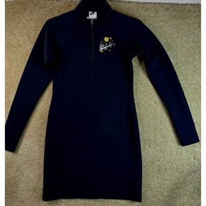 NIKE Women's Sportswear Essential Embroider Logo Twist Dress Small Black Swoosh